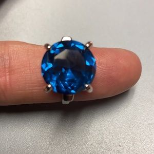 Brilliant Blue Topaz Ring, size 10